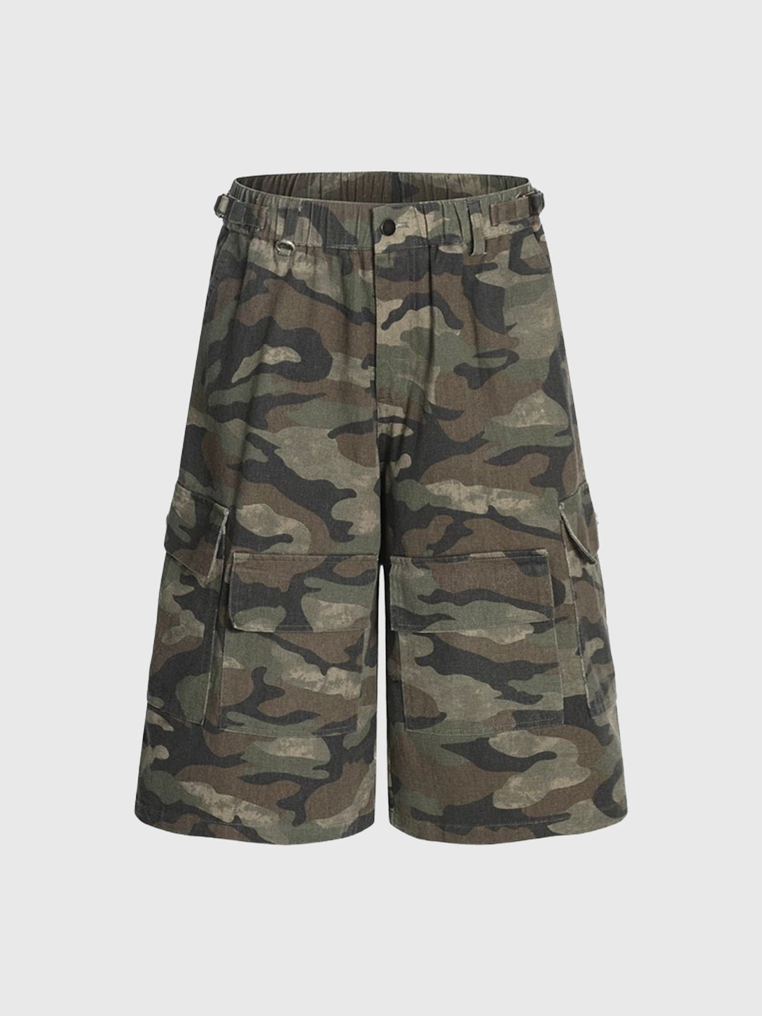 Co-ed Dorm Wide-leg Camouflage Shorts - Green