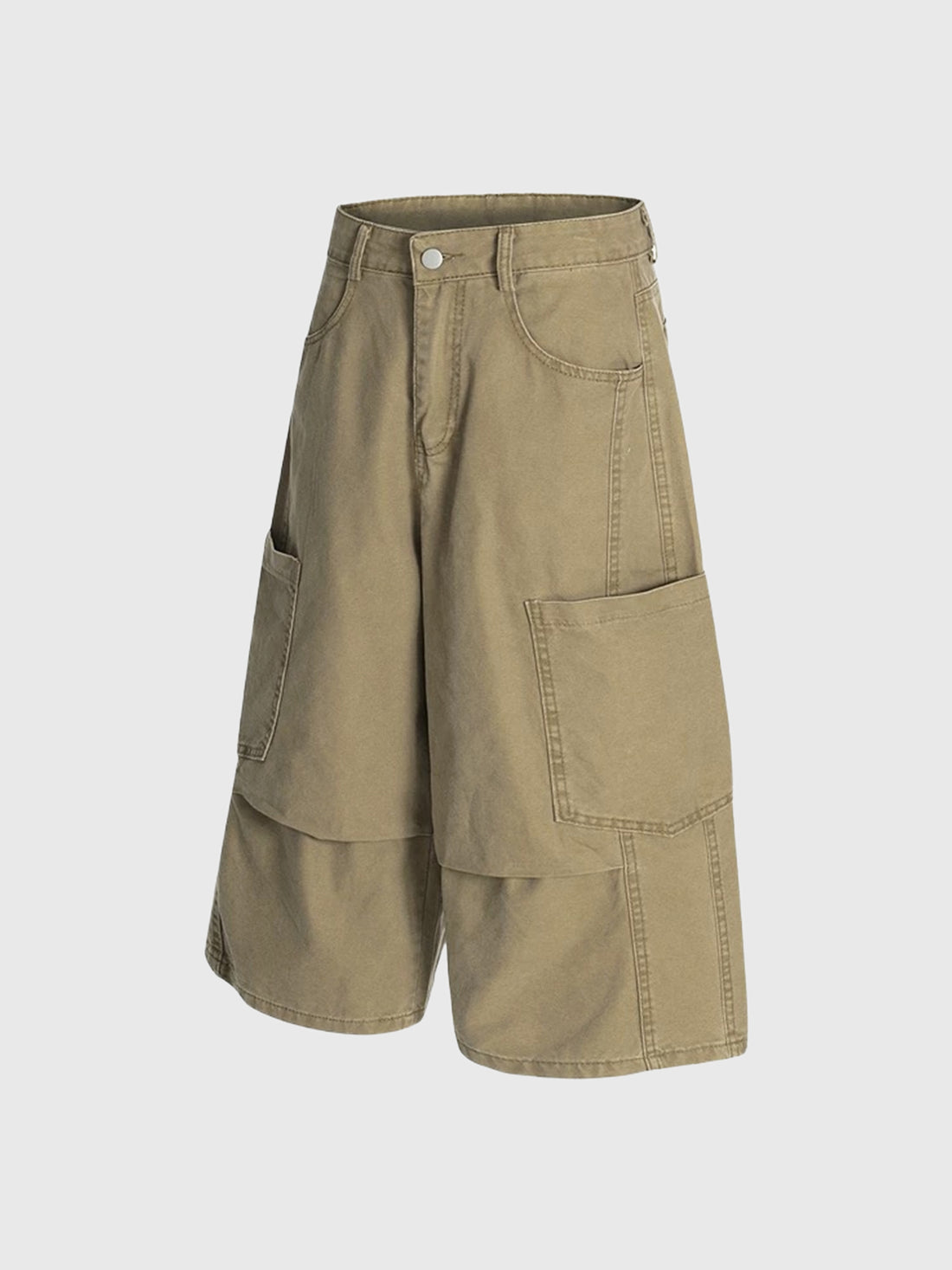 Co-ed Dorm Wide-leg Utility Cargo Shorts - Brown