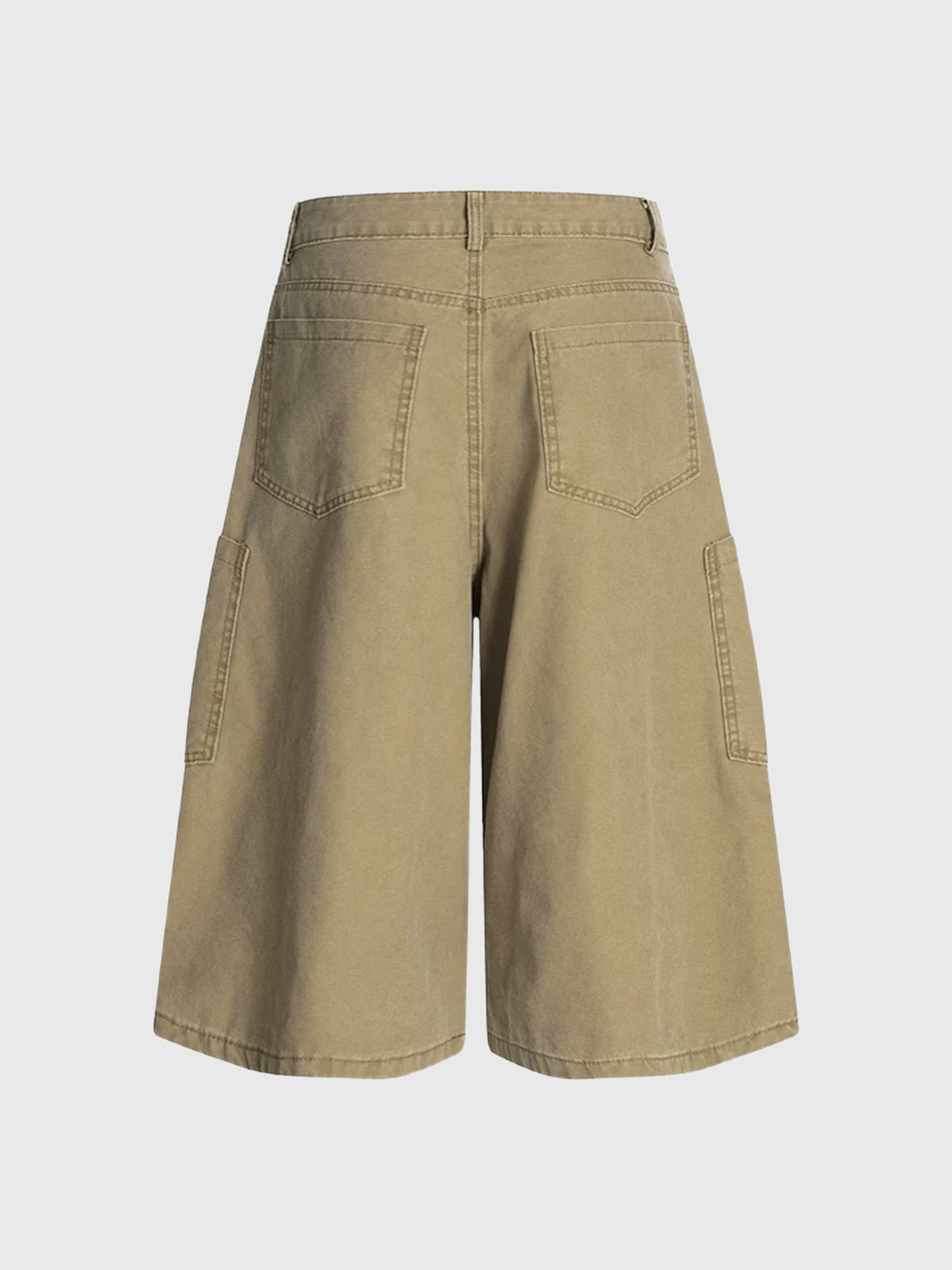 Co-ed Dorm Wide-leg Utility Cargo Shorts - Brown