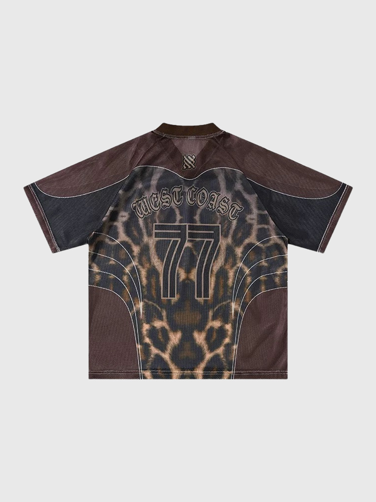 Co-ed Dorm Baggy Leopard Detailed Jersey Tee - Brown