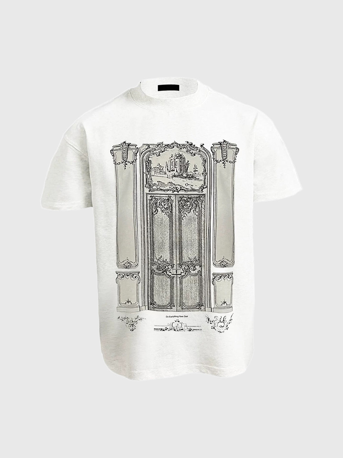 Co-ed Dorm Baggy Arch Graphic Double-Sided Tee - White