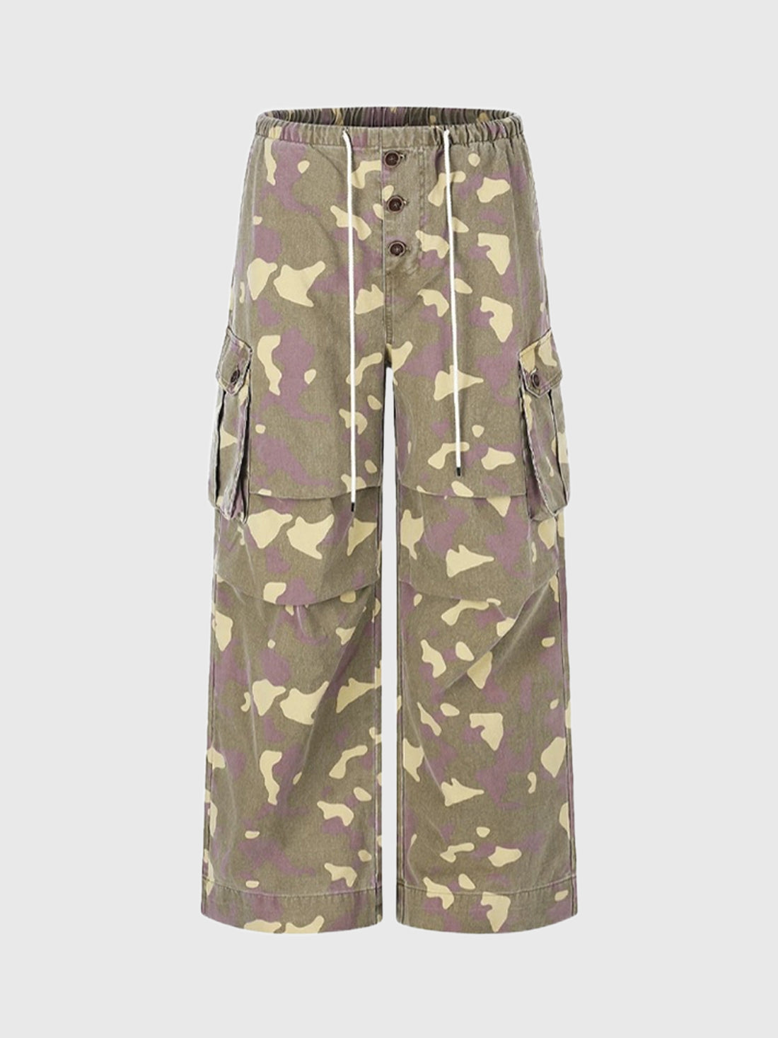Brick Lane Wide-leg Camouflage Cargo Pants - Brown