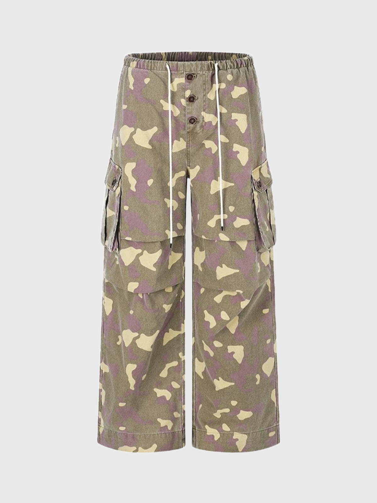 Brick Lane Wide-leg Camouflage Cargo Pants - Brown