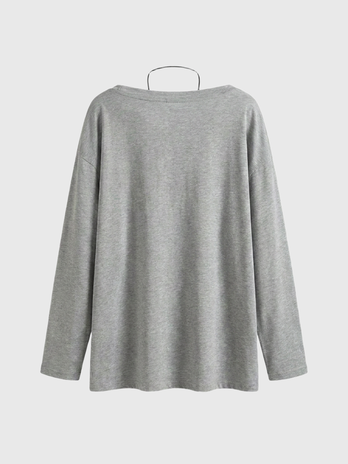 Brick Lane Baggy Minimalist Slouchy Long Sleeve Tee - Grey