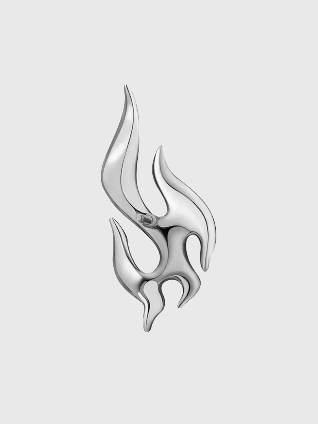 Brick Lane Punk Liquid Flame Shaped Earrings - Silver