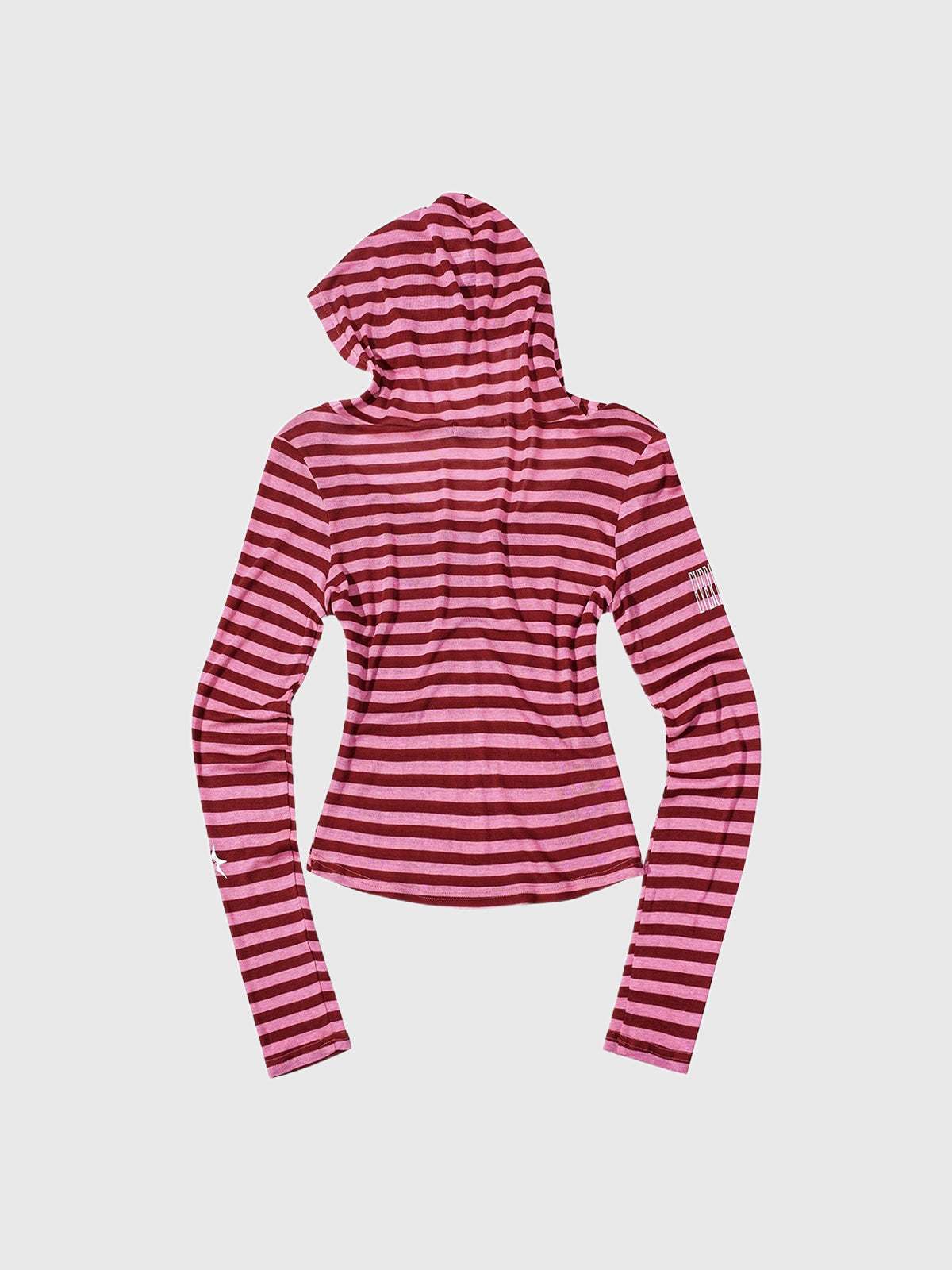 Brick Lane Skimming Striped Zip-up Hoodie - Pink