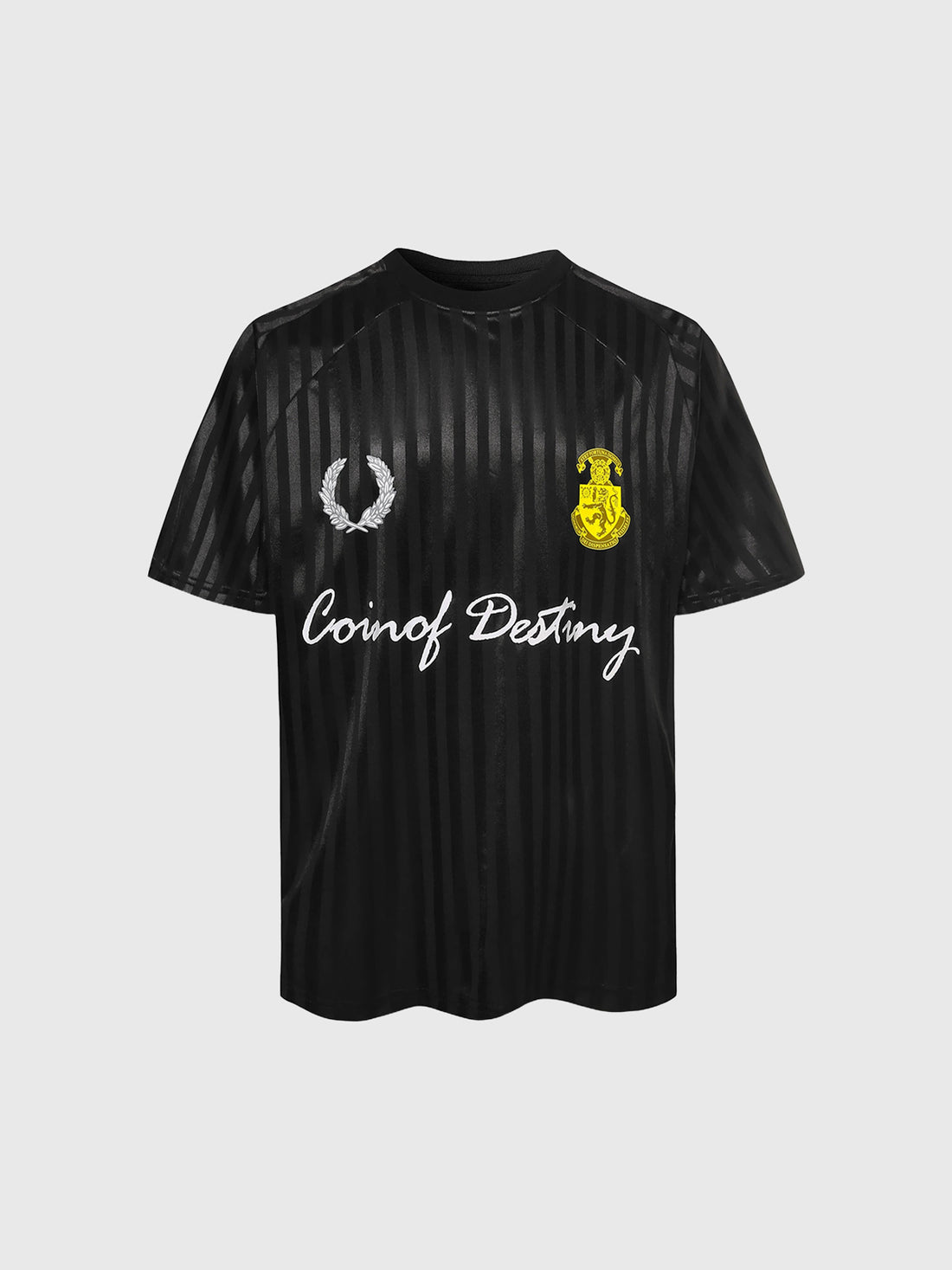 Co-ed Dorm Baggy Striped Jersey Tee - Black