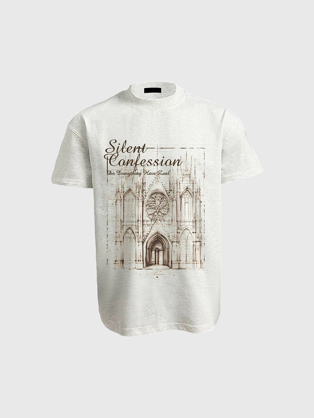 Co-ed Dorm Baggy Gothic Cathedral Sketch Tee - White