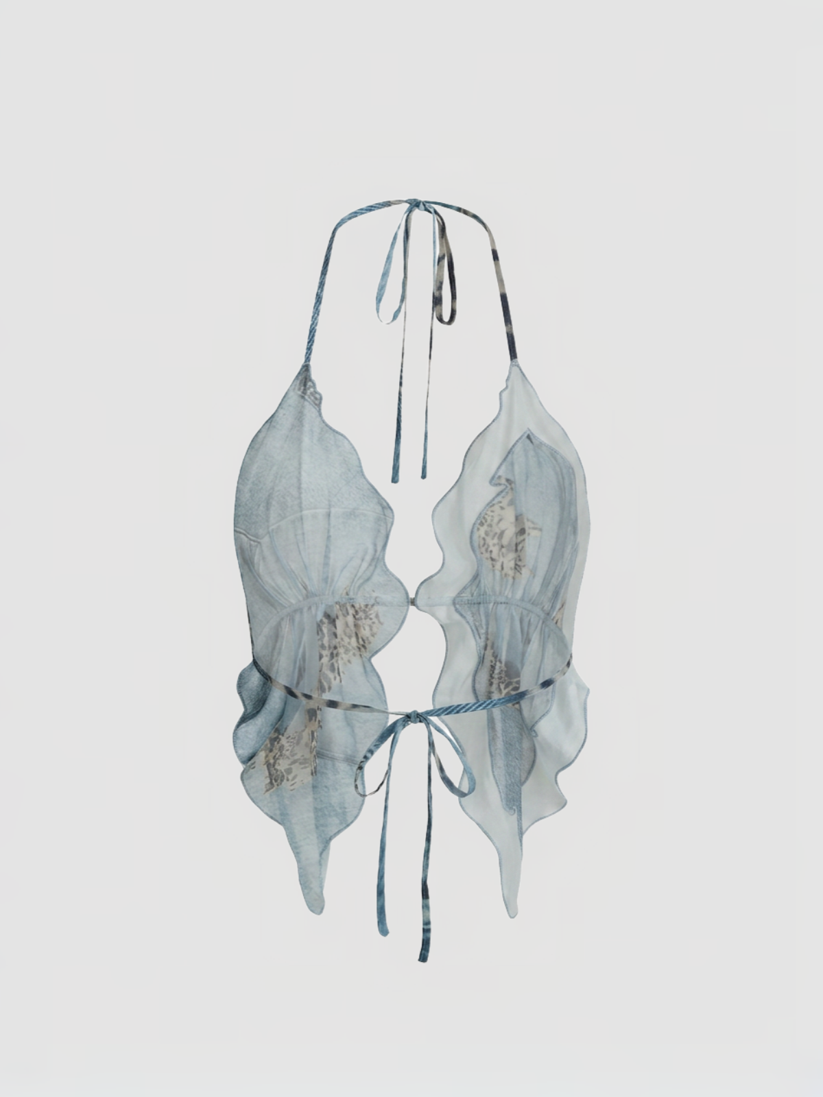 Butterfly Veil Halter Top - Soft Pink