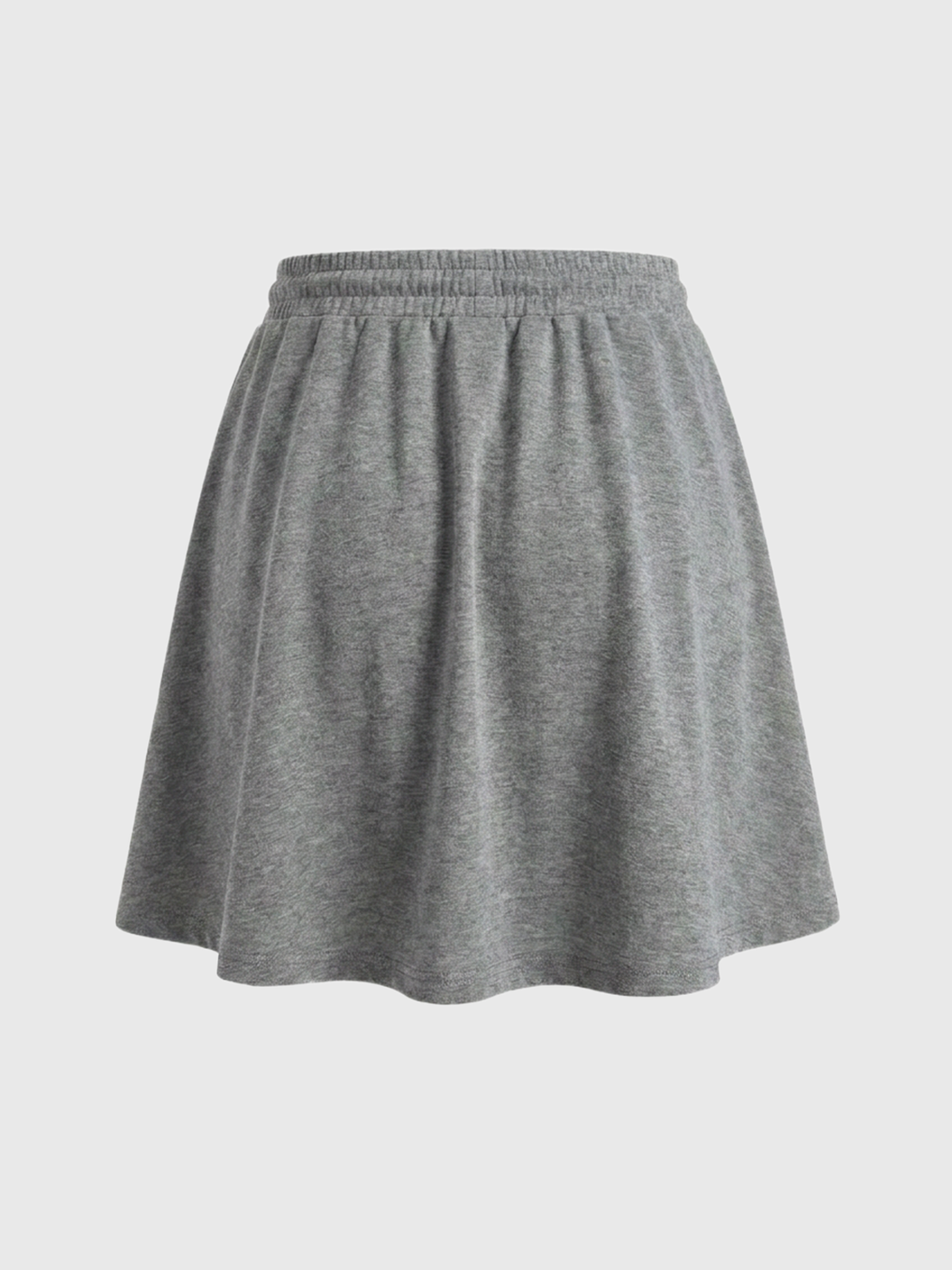 Brick Lane A-line Drawstring Elastic Waist Casual Skirt - Grey