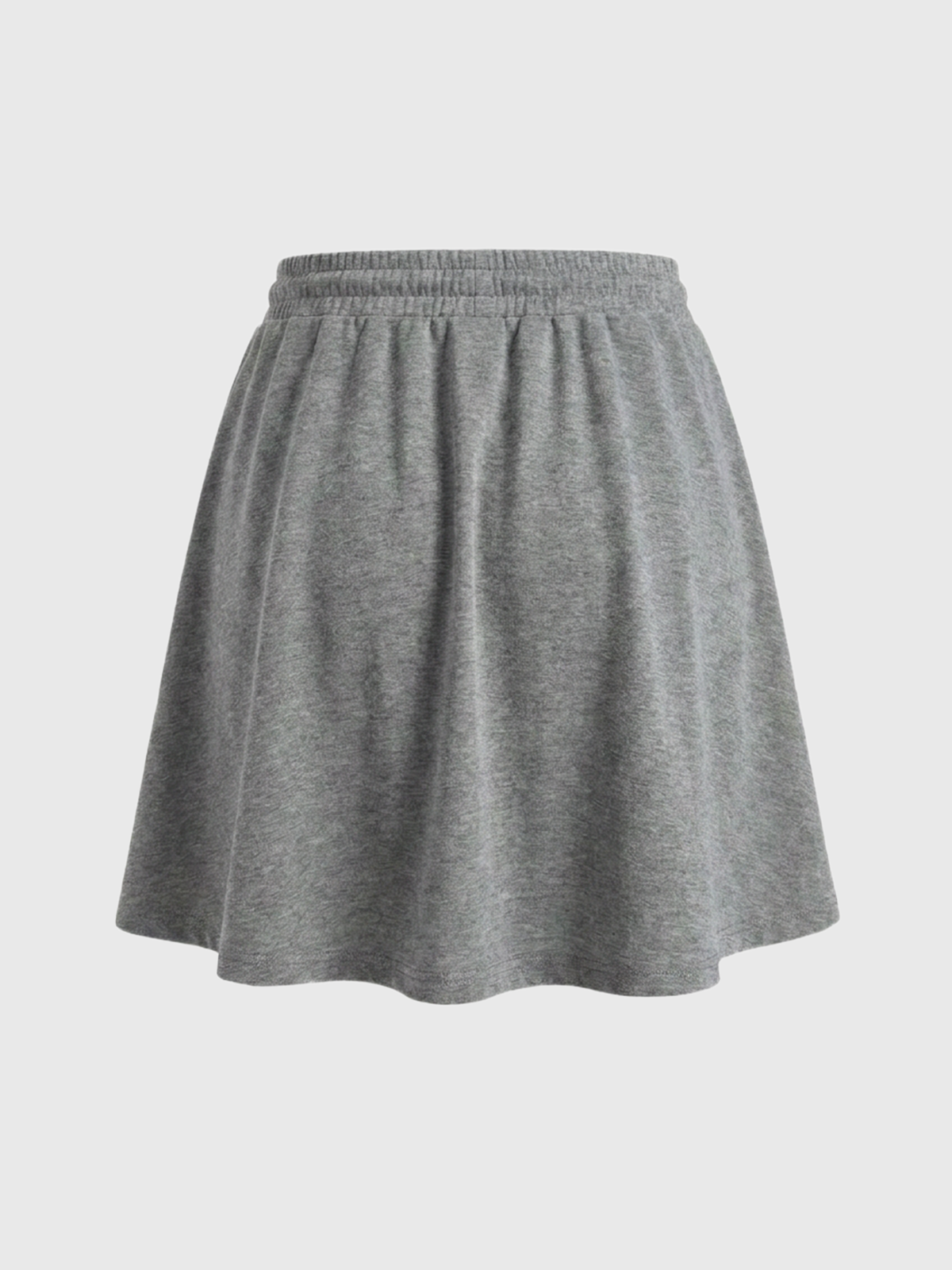 Brick Lane A-line Drawstring Elastic Waist Casual Skirt - Grey