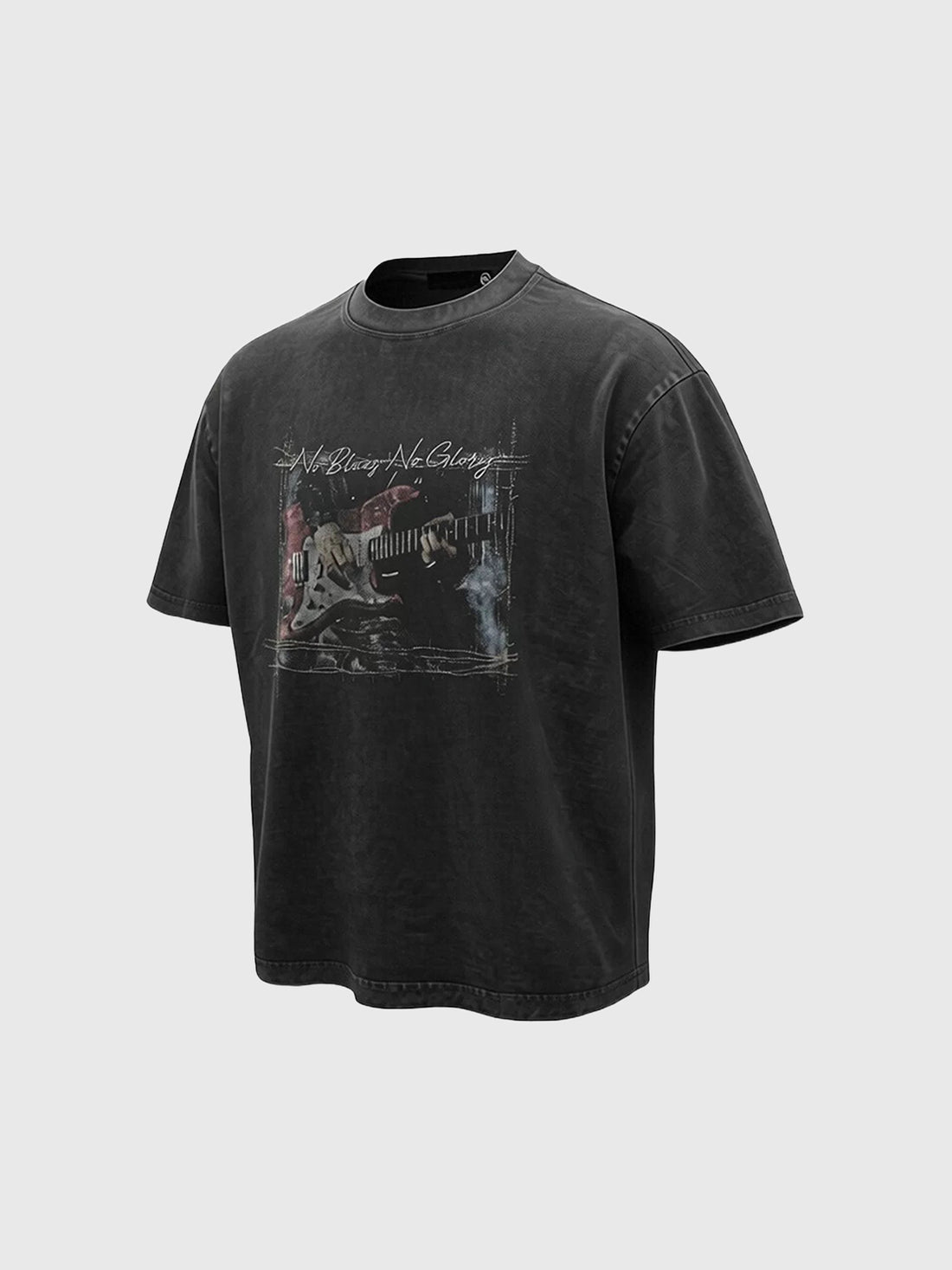 Co-ed Dorm Baggy Puzzle Graphic Tee - Black