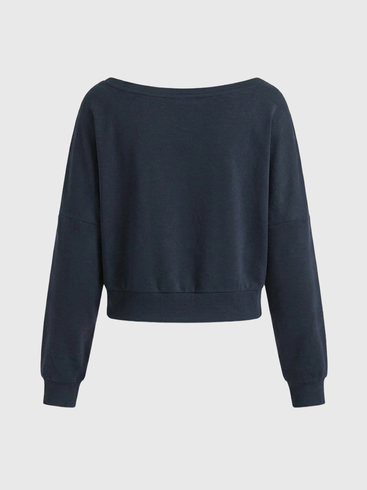 Brick Lane Baggy Vintage Typography Graphic Sweatshirt - Navy