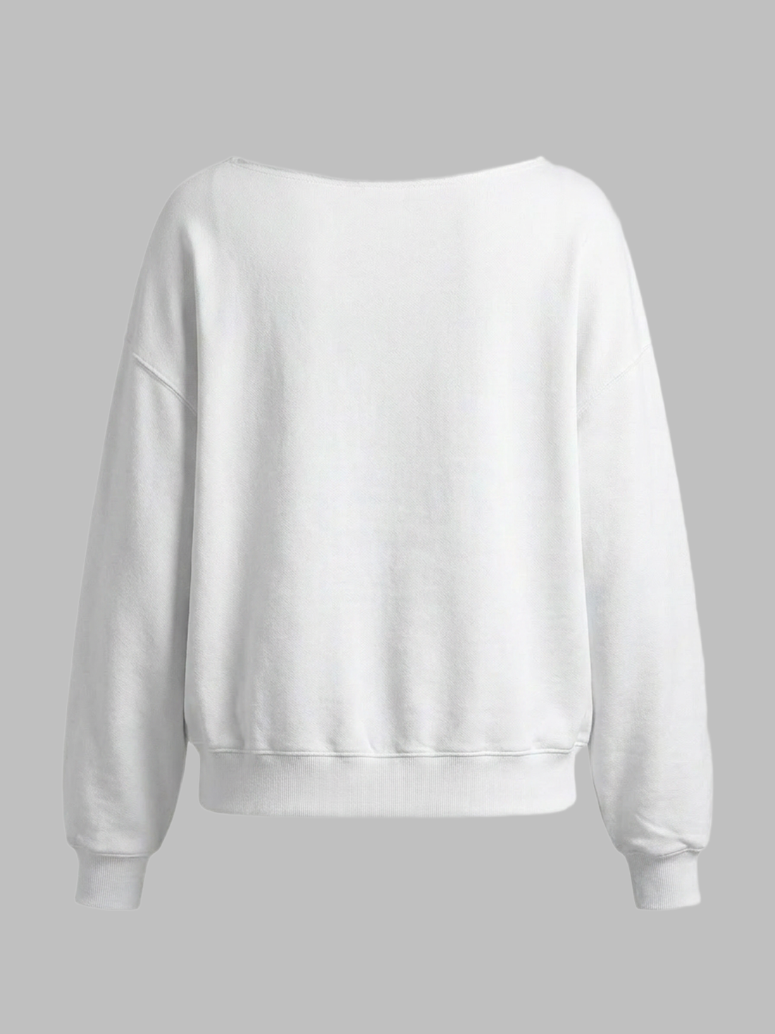 Brick Lane Baggy Rhinestone Graphic Printed Sweatshirt - White