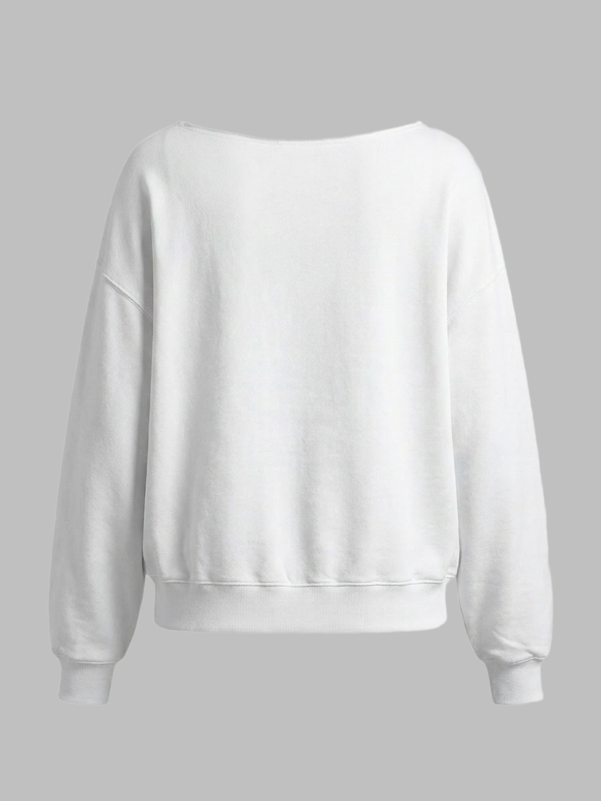 Brick Lane Baggy Rhinestone Graphic Printed Sweatshirt - White