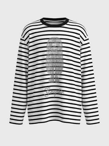 Brick Lane Baggy Classic Stripe Long Sleeve Tee - Black/White