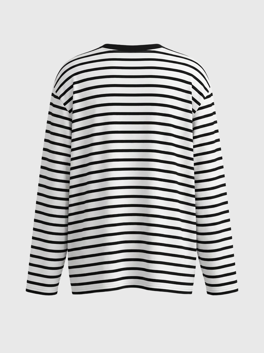 Brick Lane Baggy Classic Stripe Long Sleeve Tee - Black/White