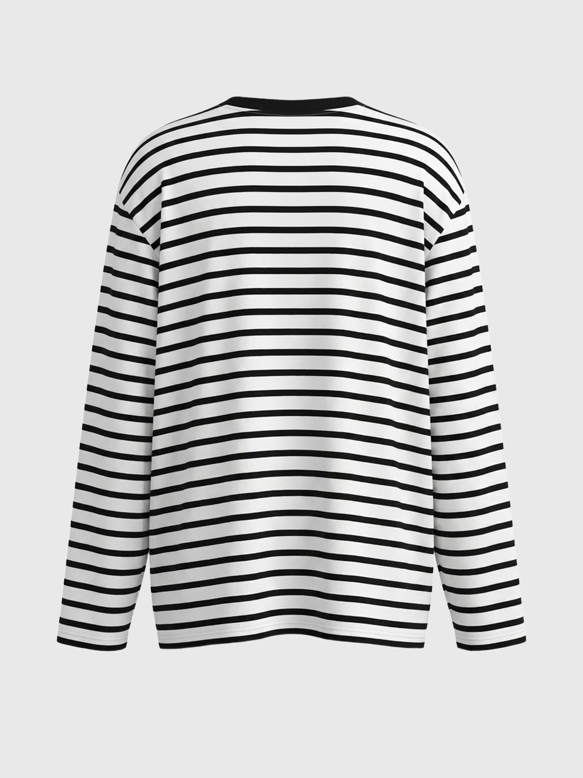 Brick Lane Baggy Classic Stripe Long Sleeve Tee - Black/White
