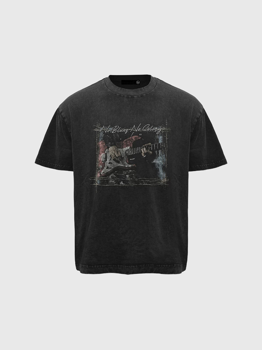 Co-ed Dorm Baggy Puzzle Graphic Tee - Black