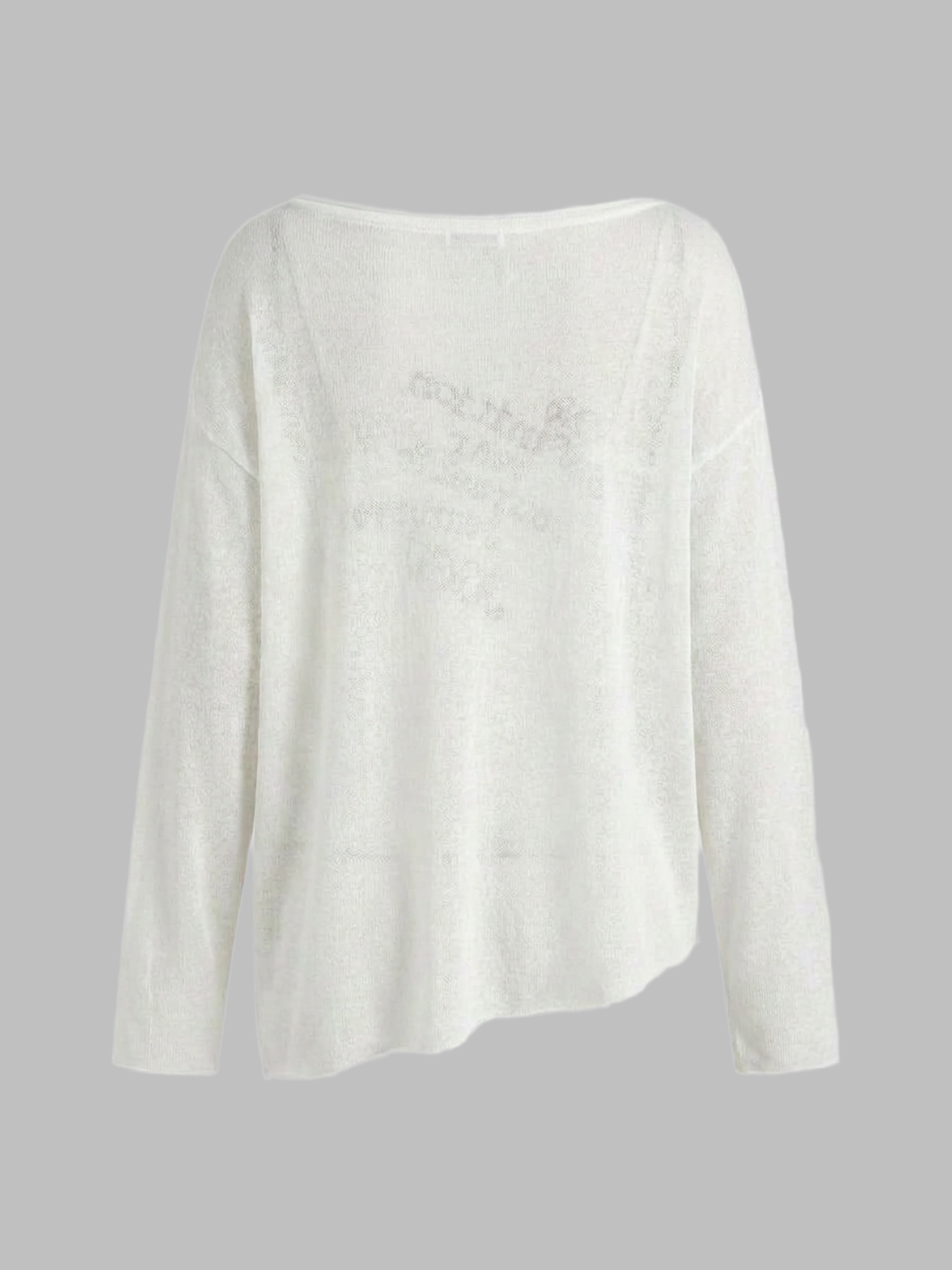 Brick Lane Baggy Graphic Printed Asymmetric Hem Top - White