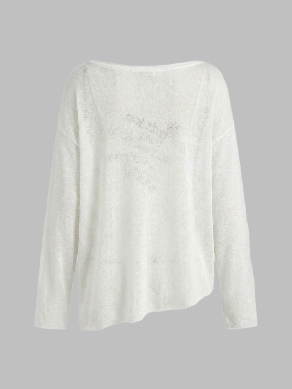 Brick Lane Baggy Graphic Printed Asymmetric Hem Top - White