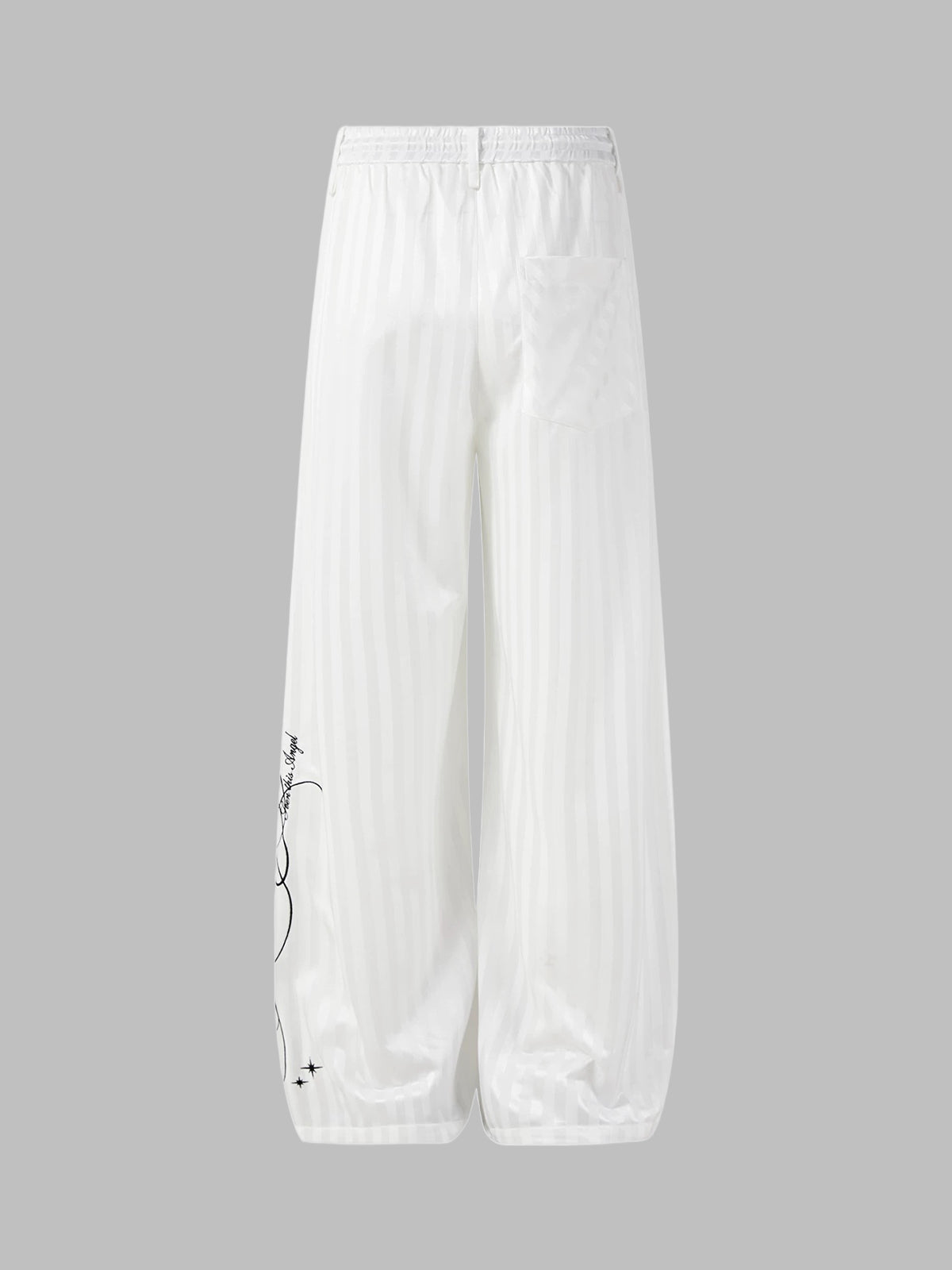 Co-ed Dorm Baggy Gothic Cross Graphic Sweatpants - White
