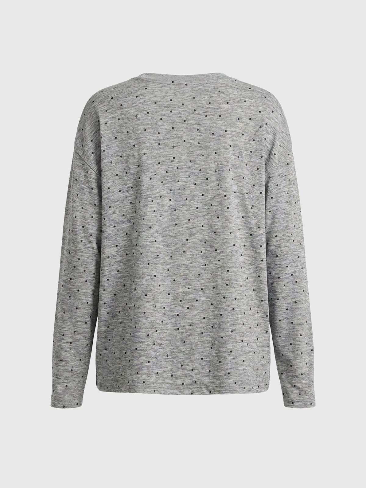 Brick Lane Baggy Dot Print Slouchy Long Sleeve Top - Grey