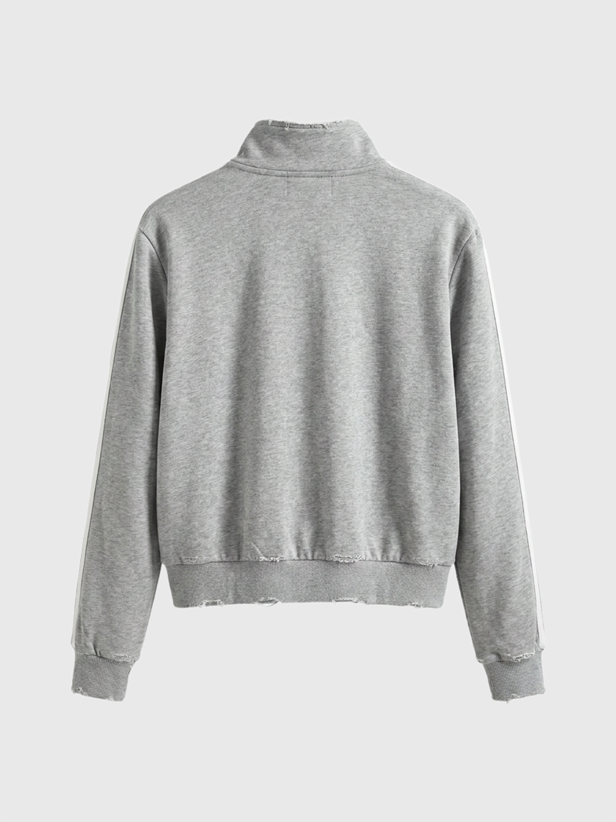 Brick Lane Minimalist Half-Zip Mock Neck Sweatshirt - Grey