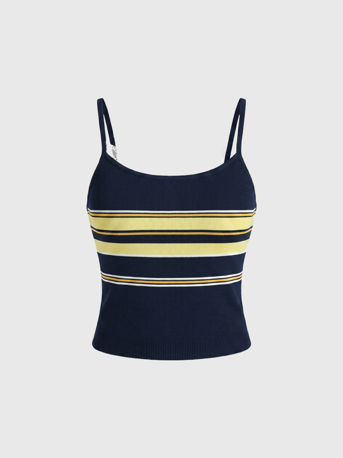 Dolled Office Skimming-fit Lace Stripe Cami Top - Blue