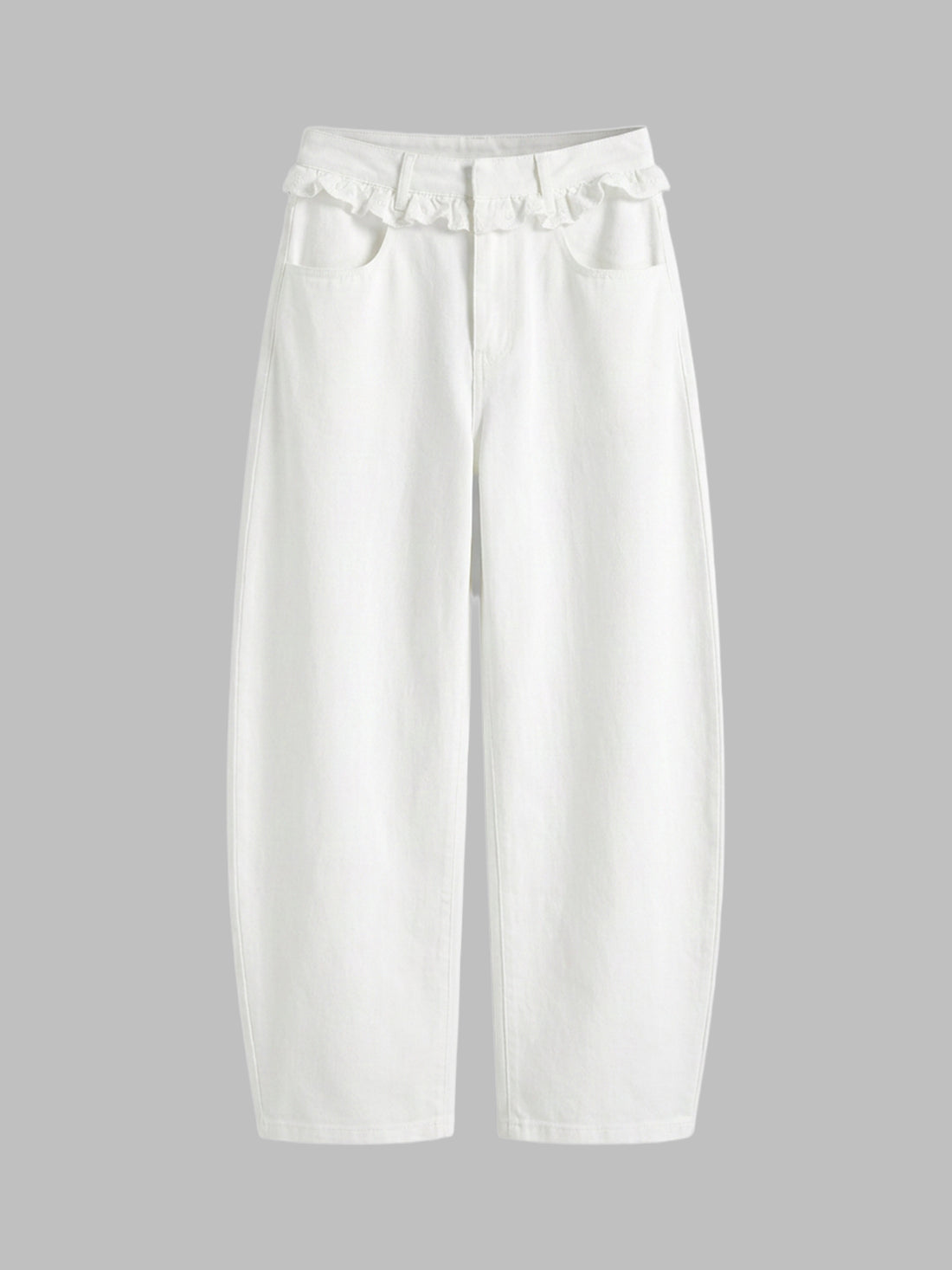 Dolled Office Wide-leg Minimalist Casual Pants - White