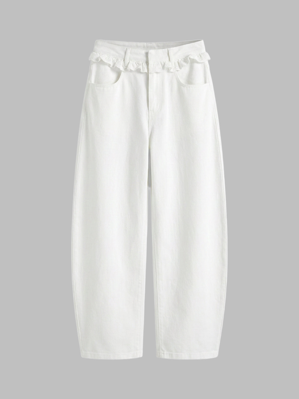 Dolled Office Wide-leg Minimalist Casual Pants - White