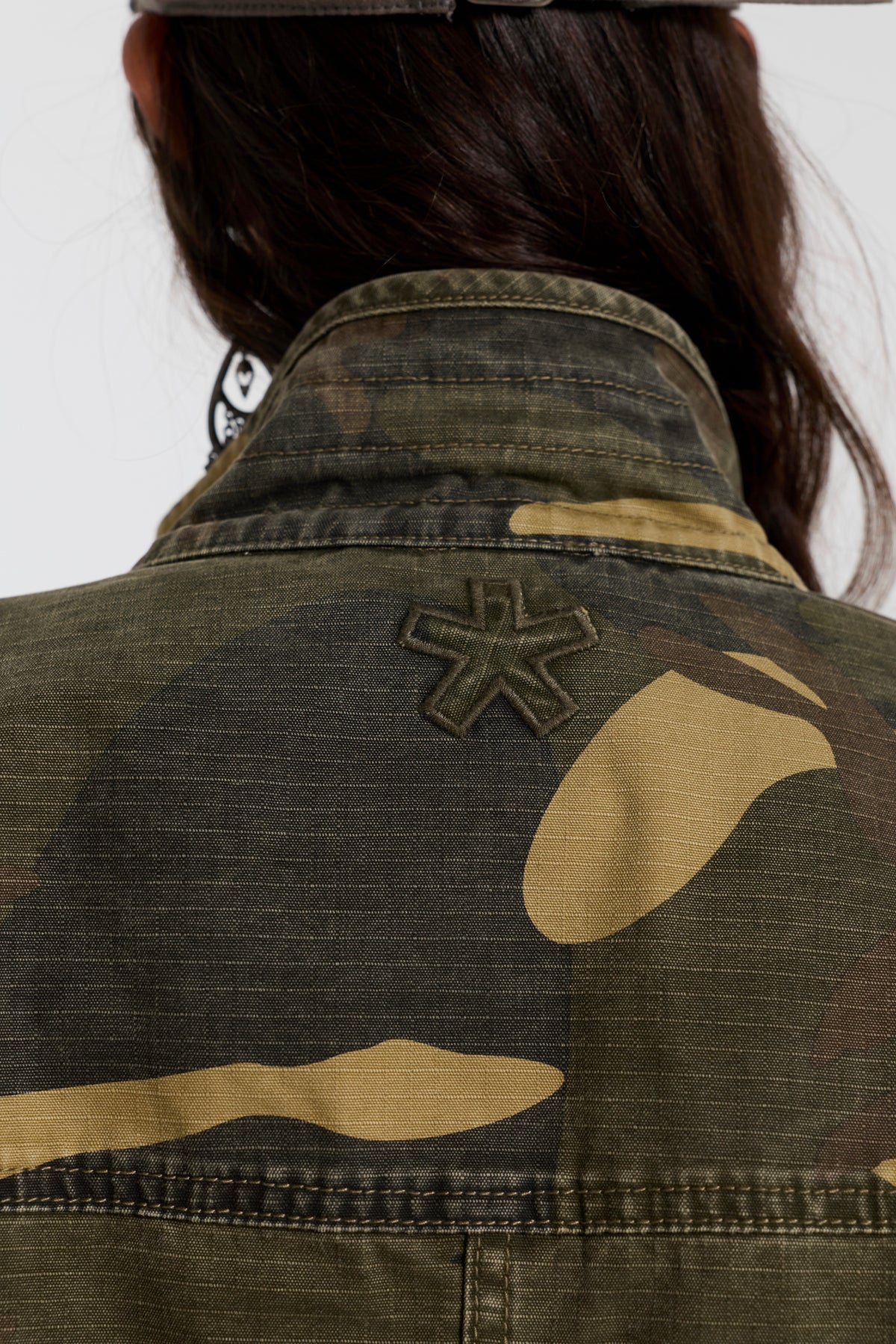 Weekday Outdoor Baggy Camouflage Hooded Utility Top - Green