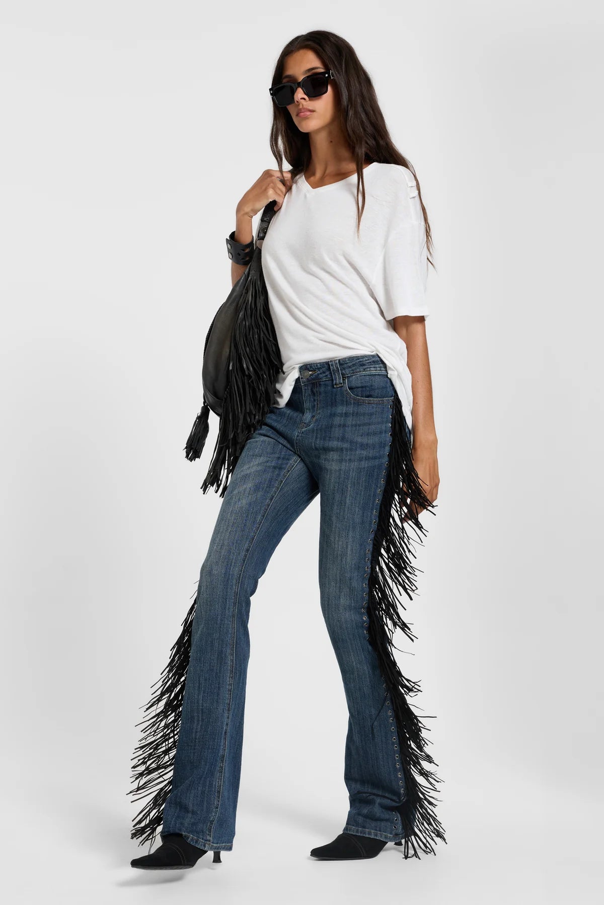 Weekday Outdoor Baggy Side-Stripe Windbreaker Maxi Pants - Black