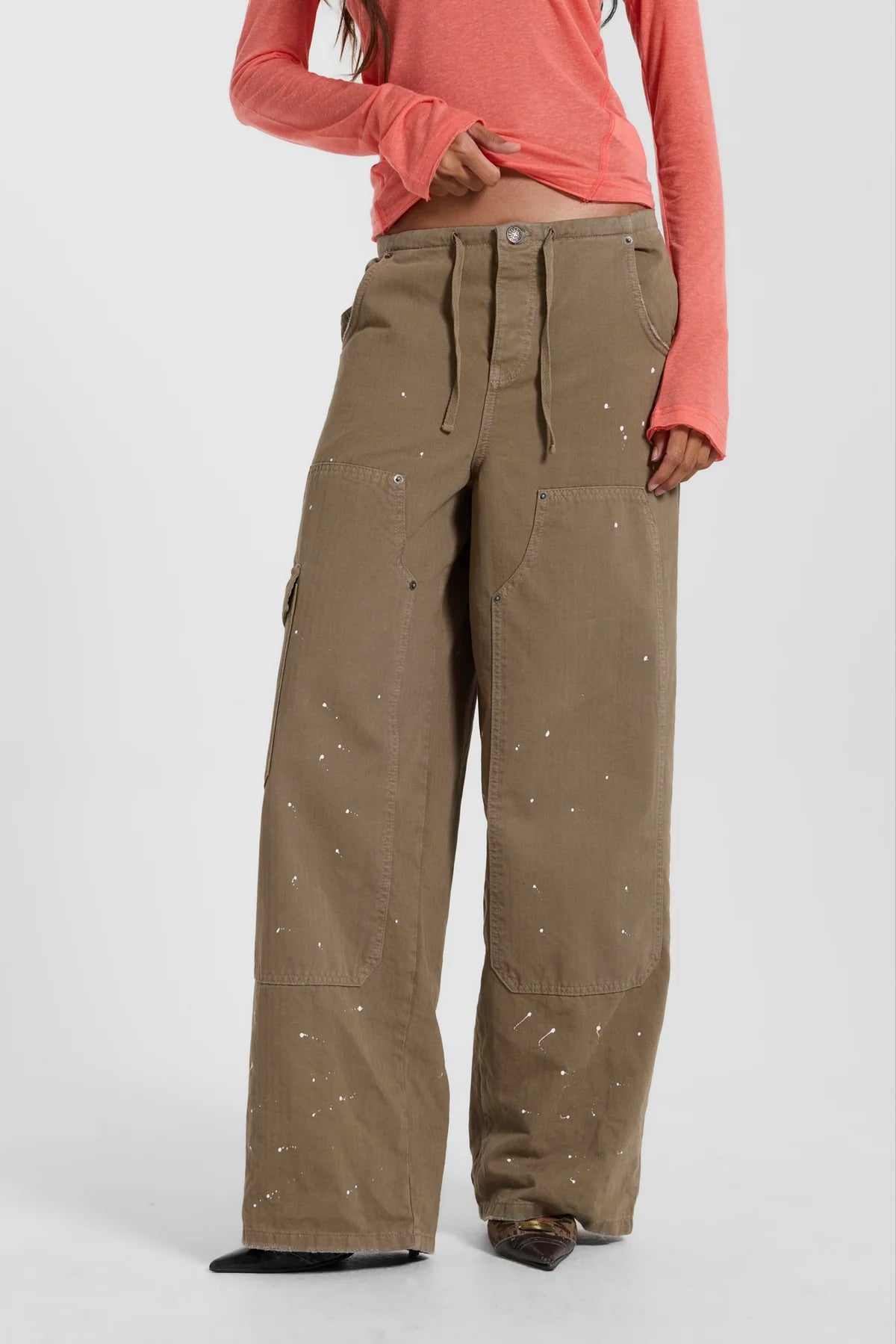 Weekday Outdoor Wide-leg Multi-Pocket Cargo Maxi Pants - Brown