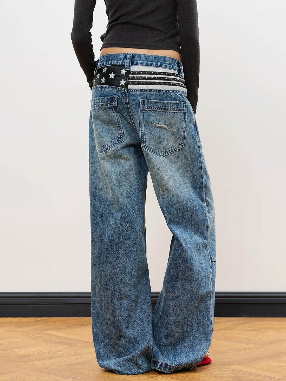 Brick Lane Low-Rise Slim Flared Denim Maxi Pants - Vintage Blue