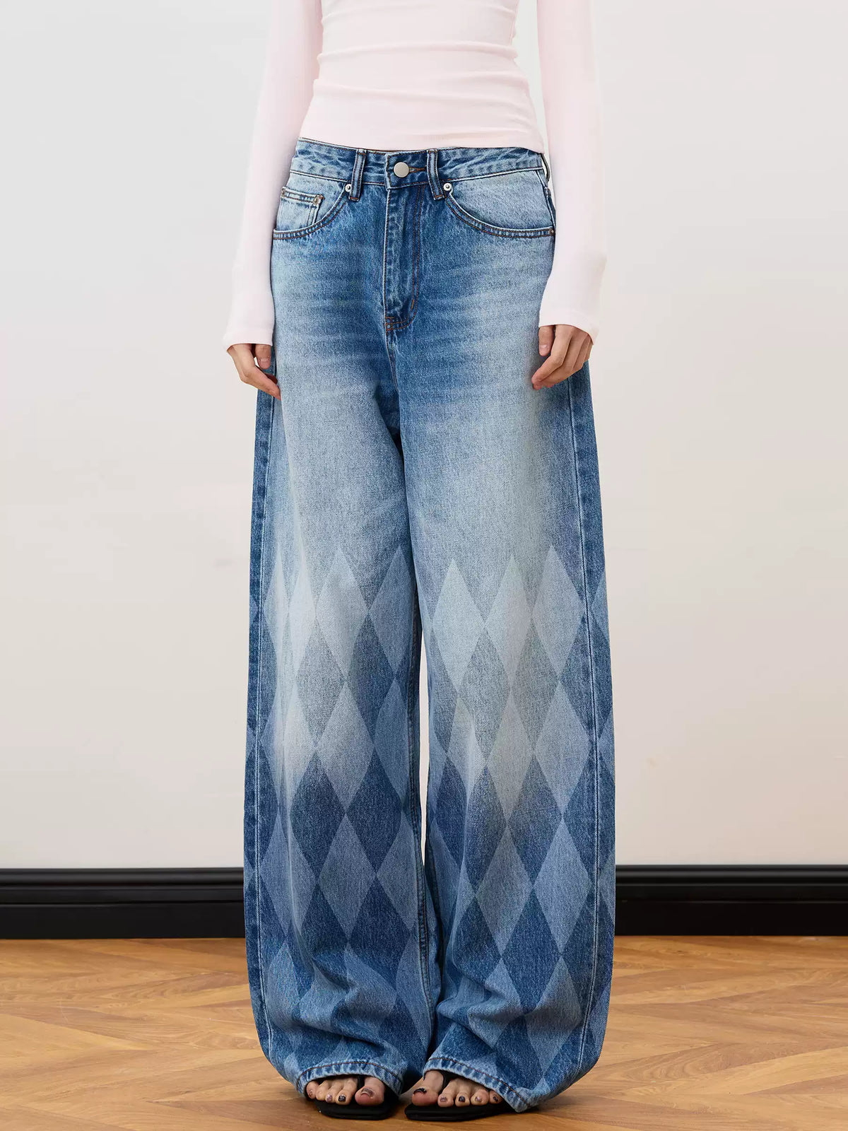 Brick Lane Wide-leg Washed Denim Maxi Pants - Vintage Blue