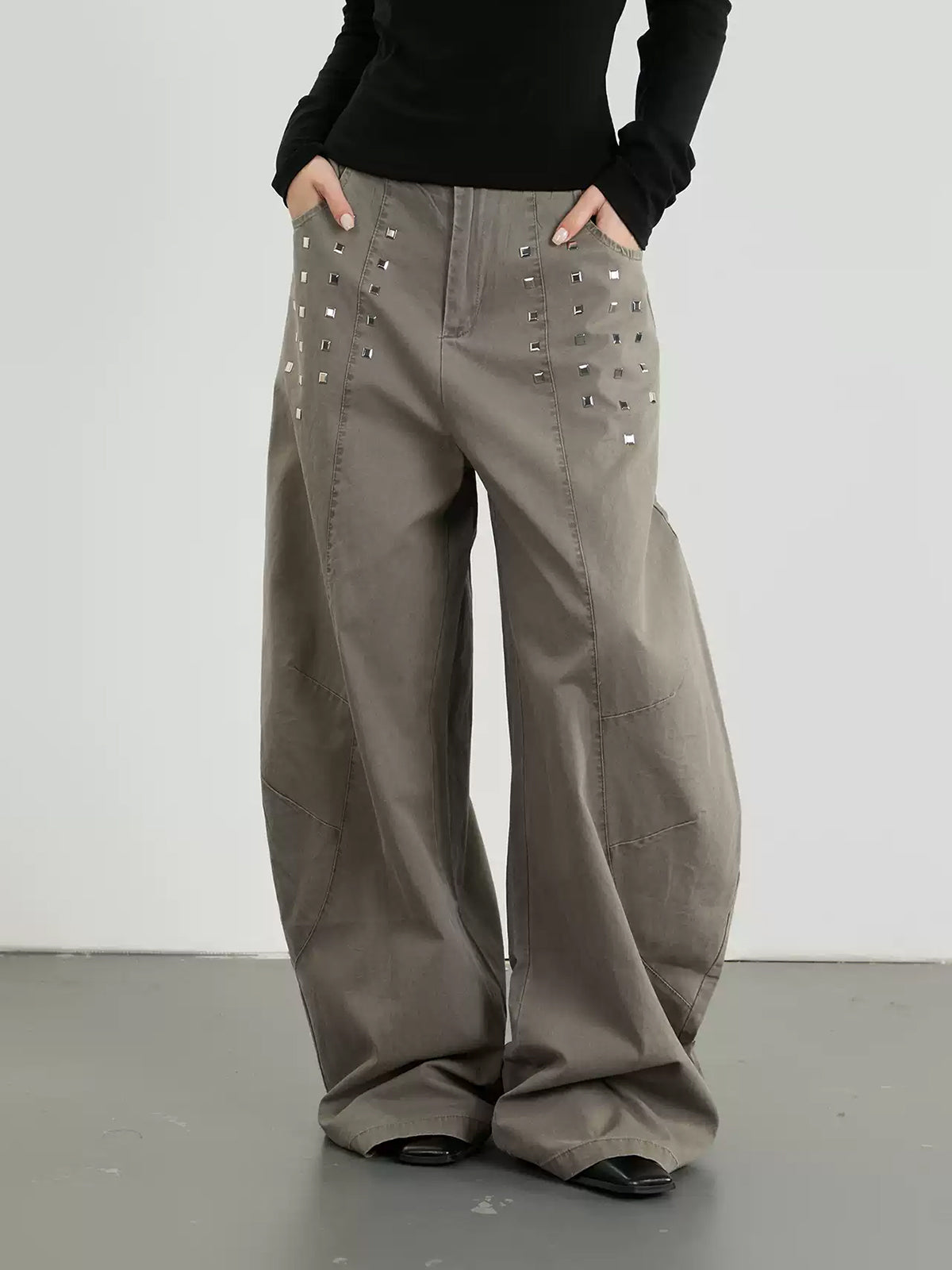 Weekday Outdoor Relaxed Wide-Leg Parachute Maxi Pants - Khaki