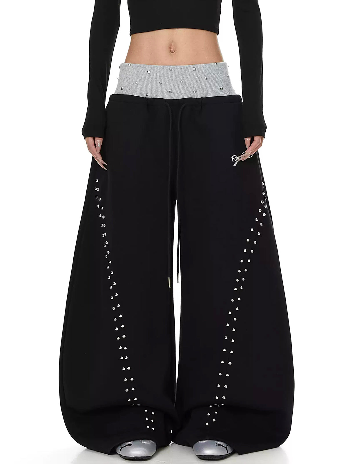 Brick Lane Wide-leg Sequin Embellished Maxi Pants - Black