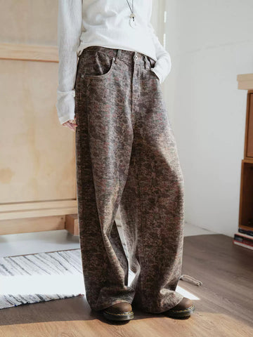 Brick Lane Wide-leg Leopard Print Parachute Maxi Pants - Brown