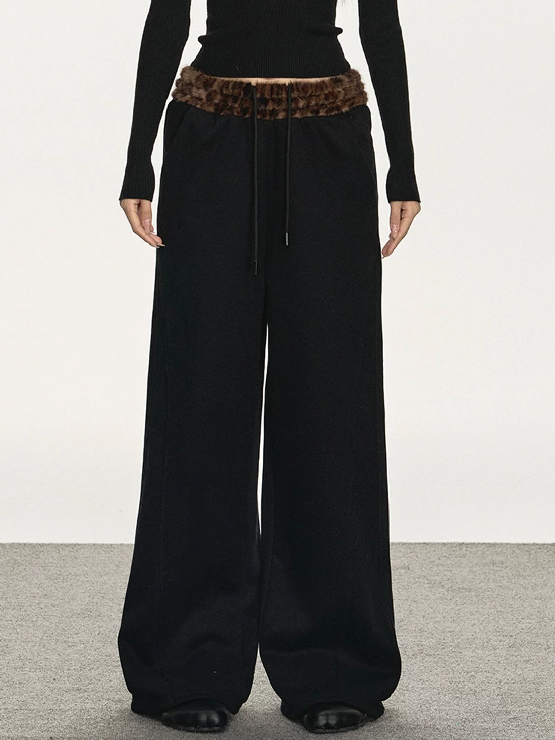 Brick Lane Belted Straight-Leg Tailored Maxi Pants - Black