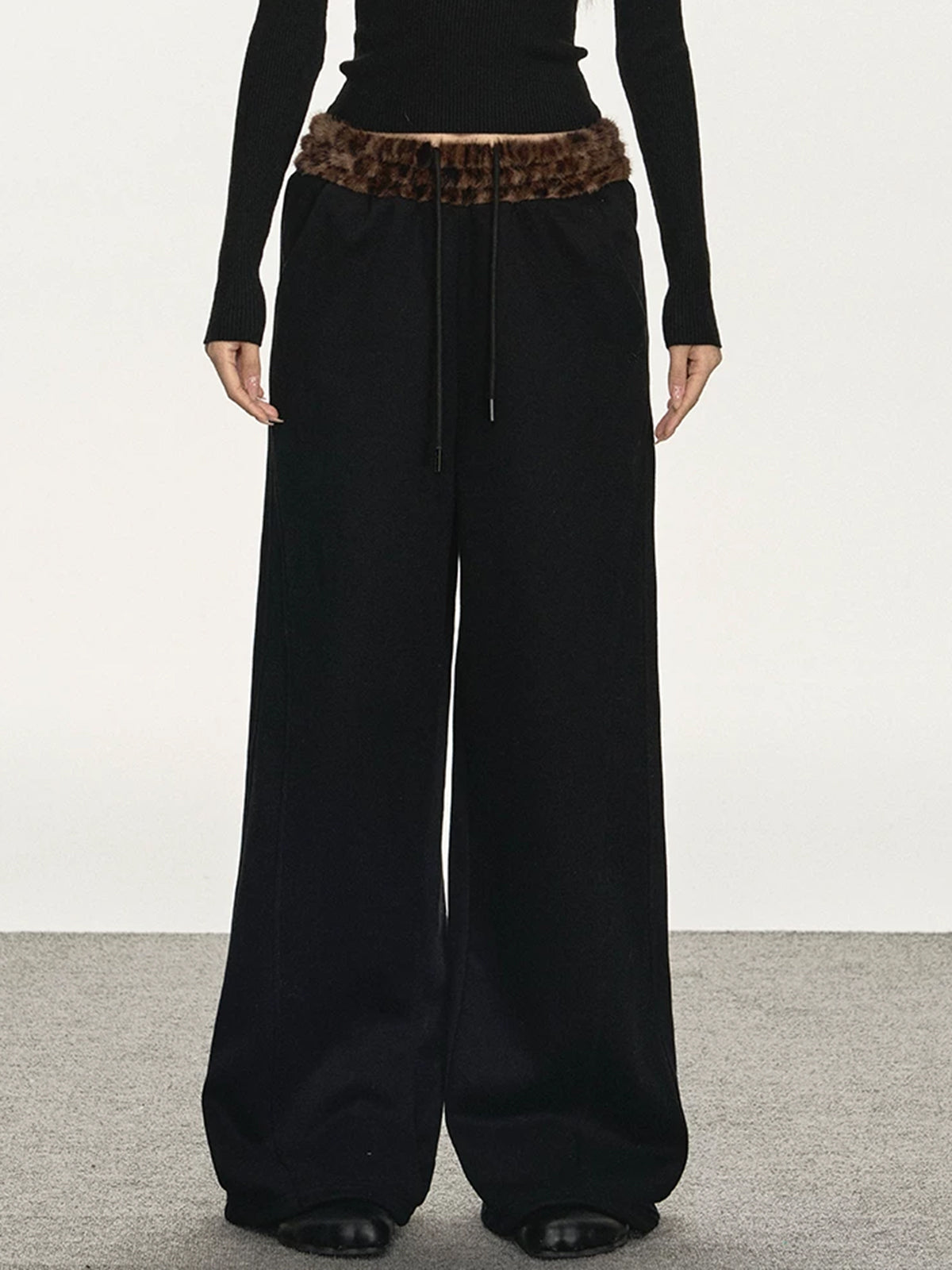 Brick Lane Belted Straight-Leg Tailored Maxi Pants - Black