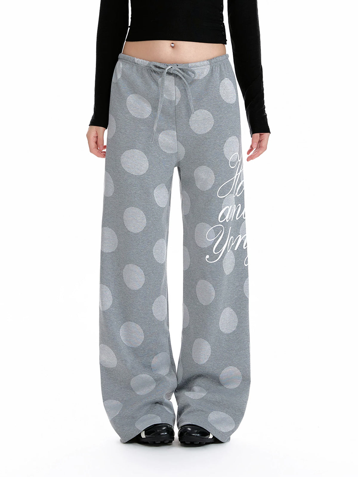 Co-ed Dorm Wide-leg Camouflage Print Denim Maxi Pants - Blue