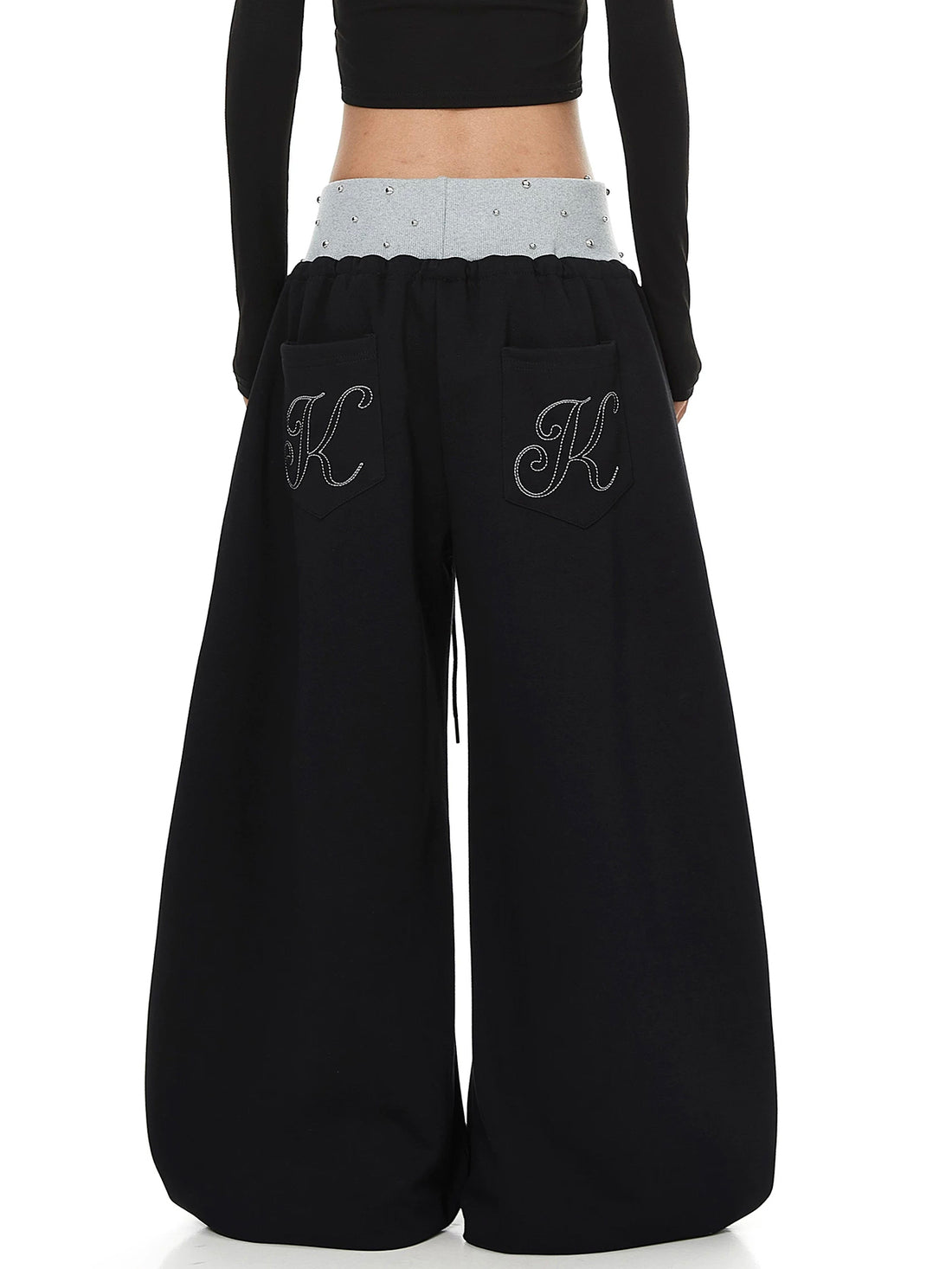 Brick Lane Wide-leg Sequin Embellished Maxi Pants - Black