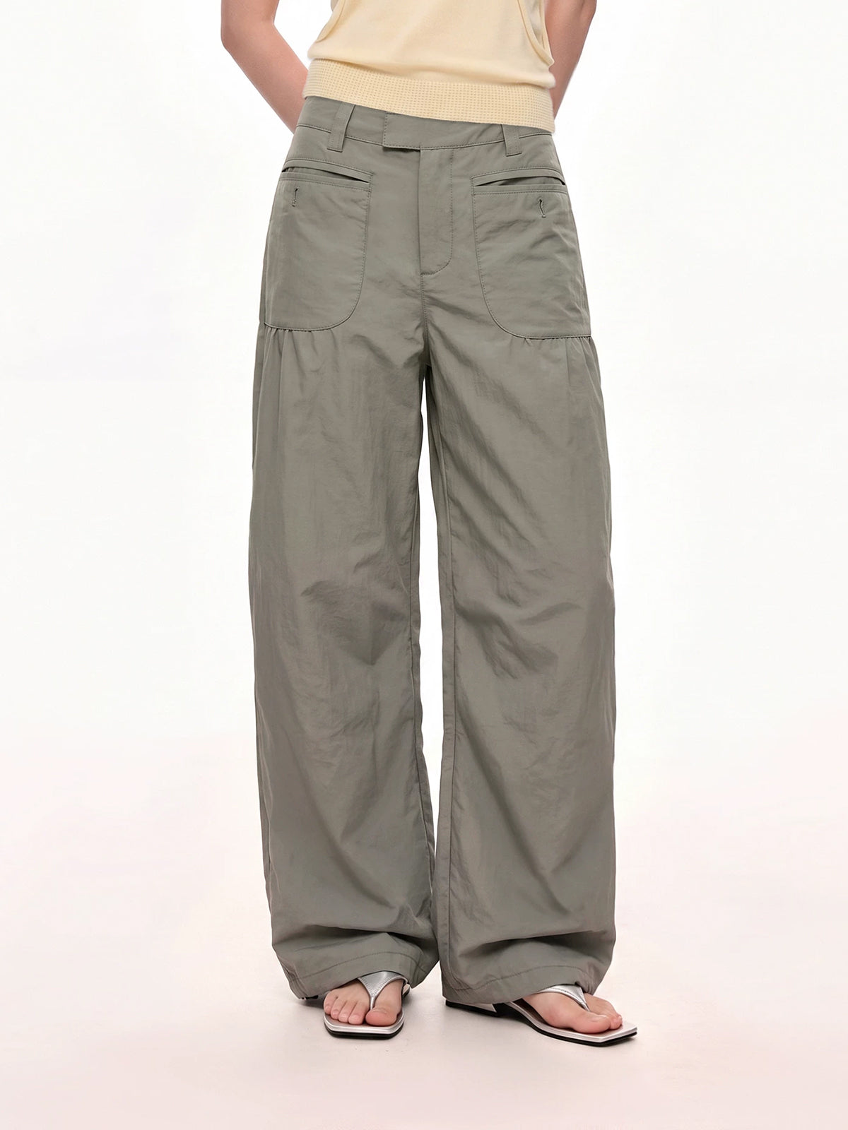 Weekday Outdoor Baggy Utility Pocket Cargo Maxi Pants - Green