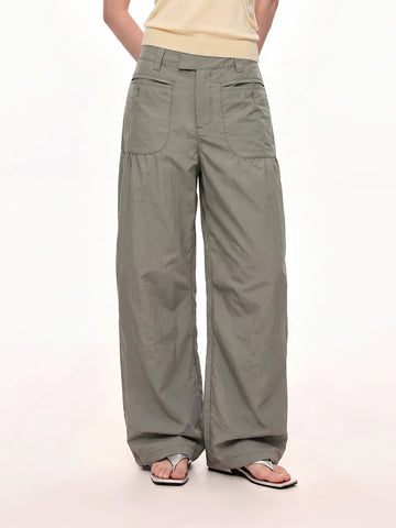 Weekday Outdoor Baggy Utility Pocket Cargo Maxi Pants - Green