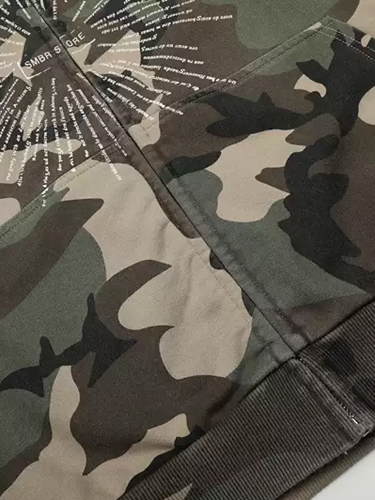 Weekday Outdoor Camo Print Zip-Up Hooded Windbreaker Jacket - Green