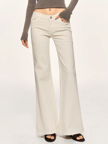 Co-ed Dorm Wide-leg Double Belt Loop Maxi Pants - White