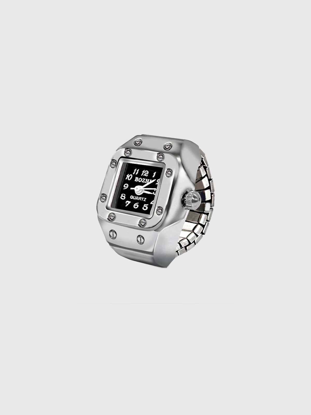 Square Timeplay Ring - Silver Ink