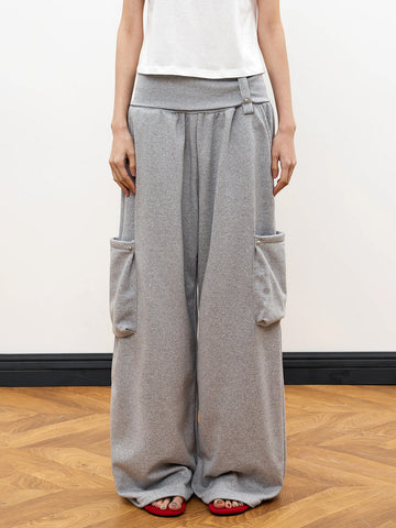 Brick Lane Wide-leg Pleated Tailored Maxi Pants - Grey