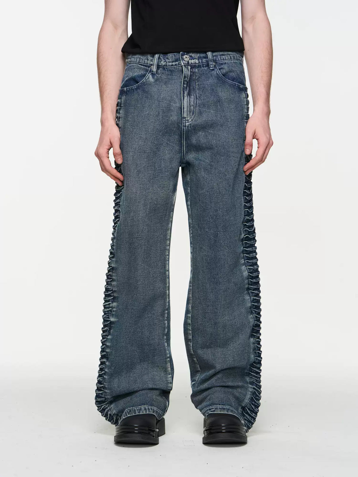 Brick Lane Low-Rise Slim Flared Denim Maxi Pants - Blue